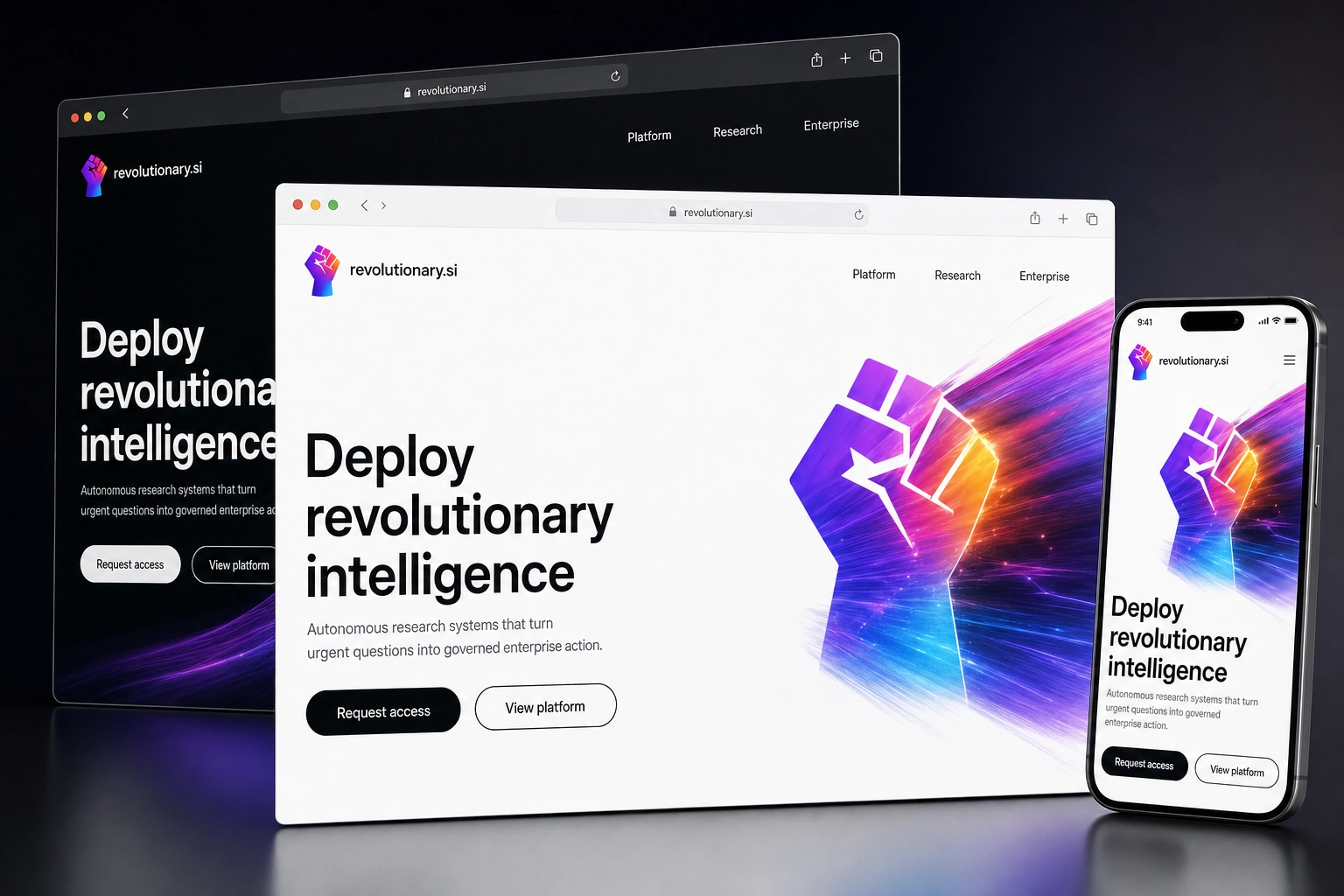 revolutionary.si website concept preview