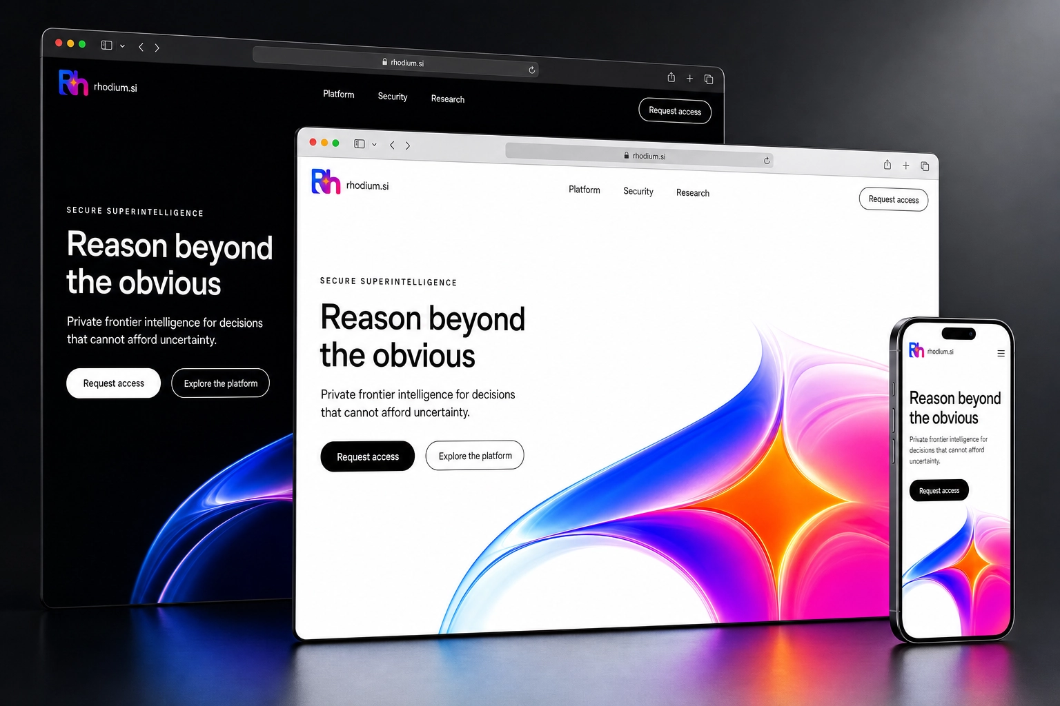 rhodium.si website concept preview
