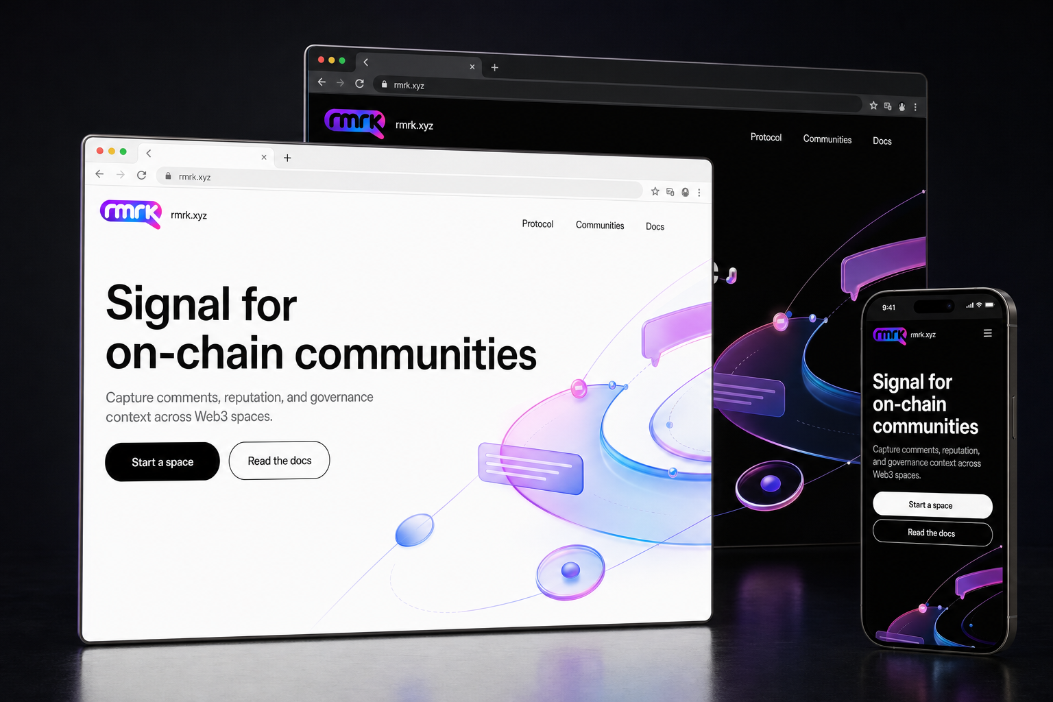 rmrk.xyz website concept preview enlarged