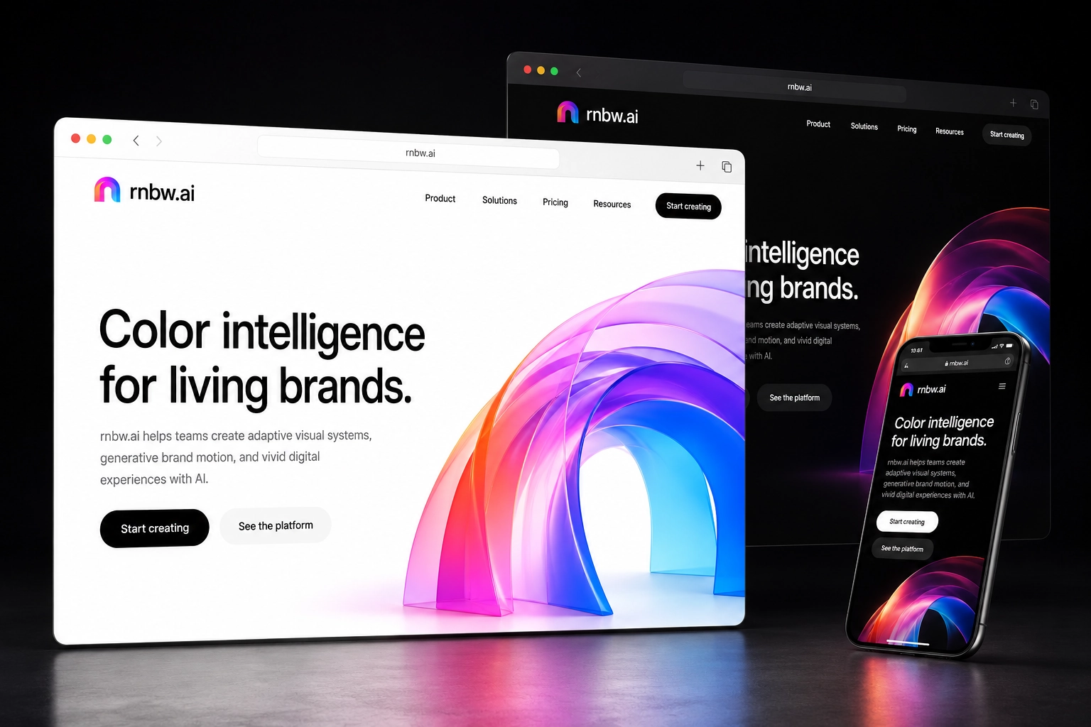 rnbw.ai website concept preview