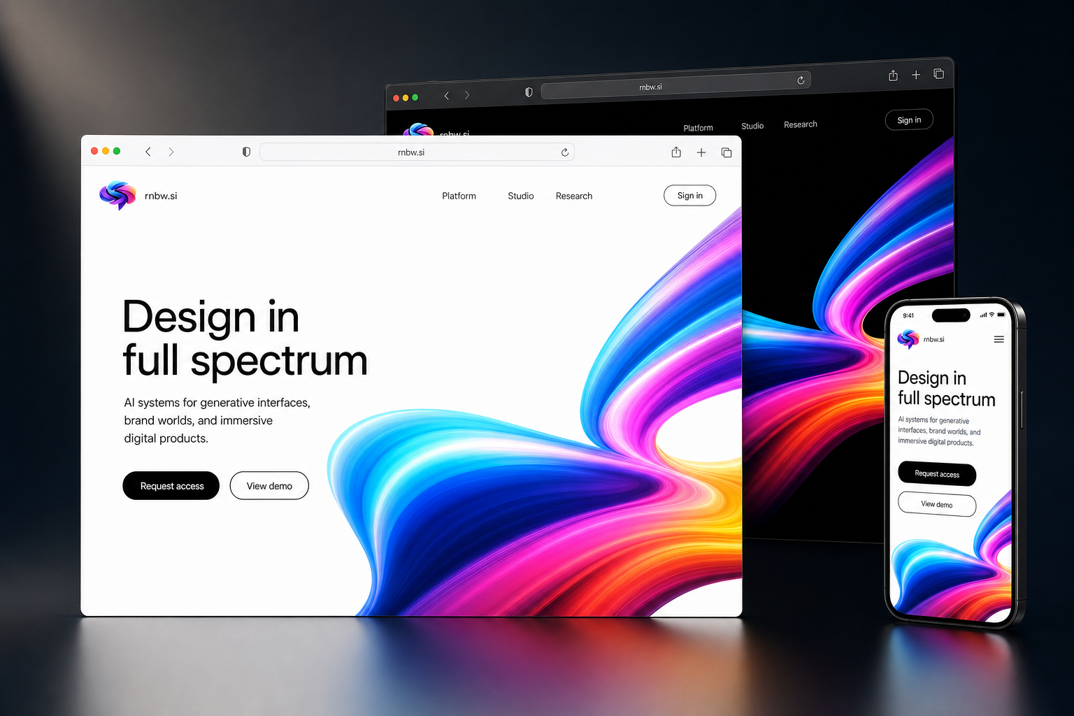 rnbw.si website concept preview