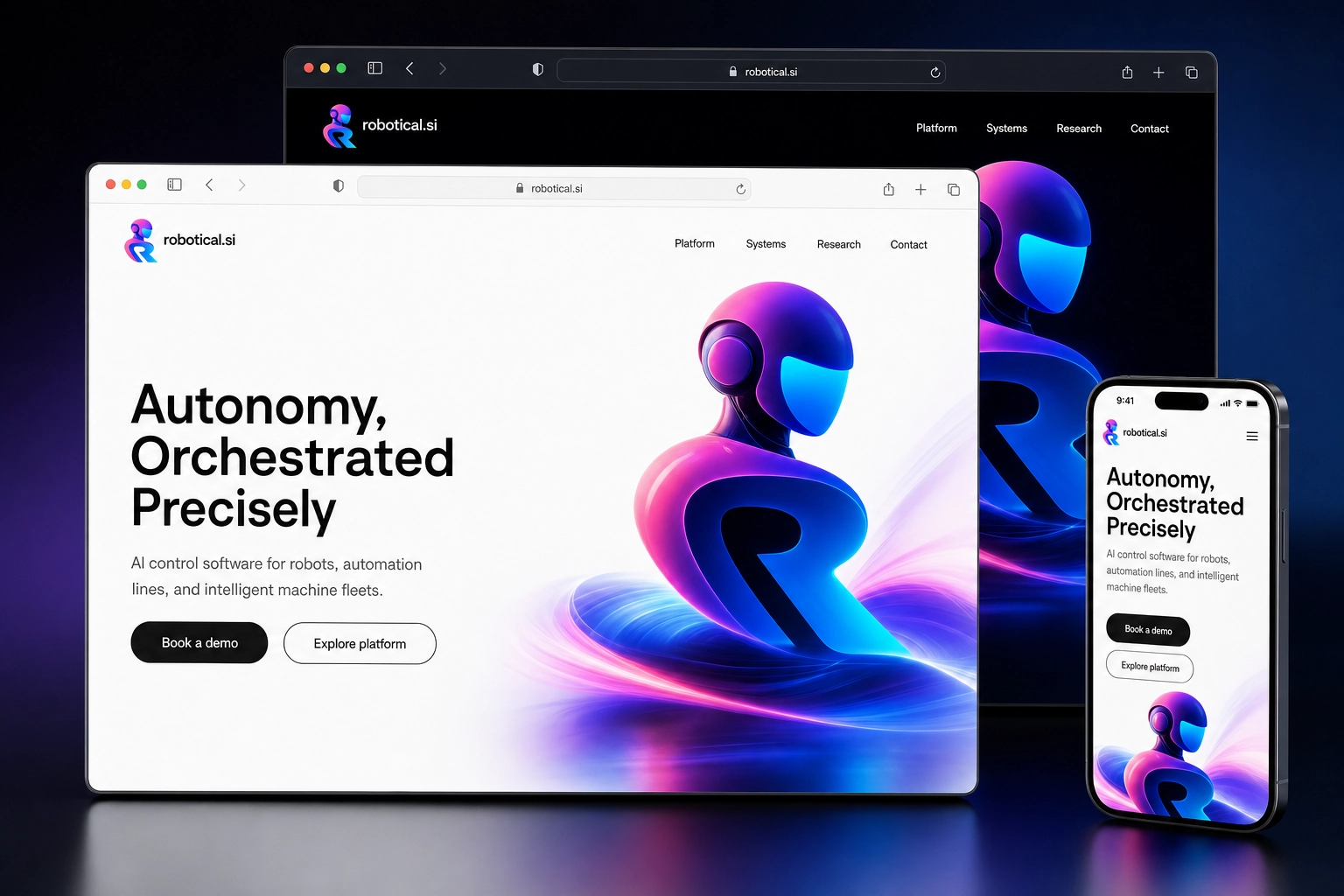 robotical.si website concept preview