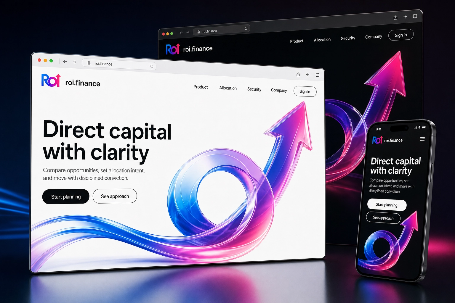 roi.finance website concept preview