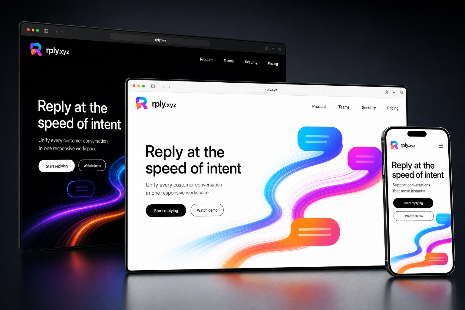 rply.xyz website concept preview