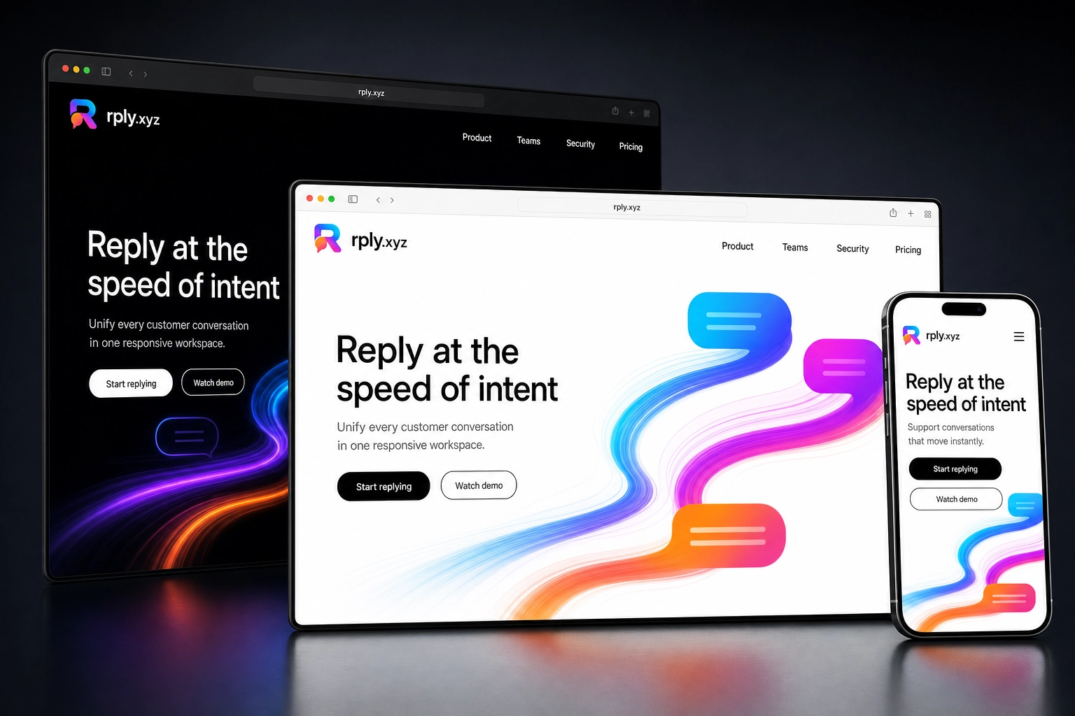 rply.xyz website concept preview