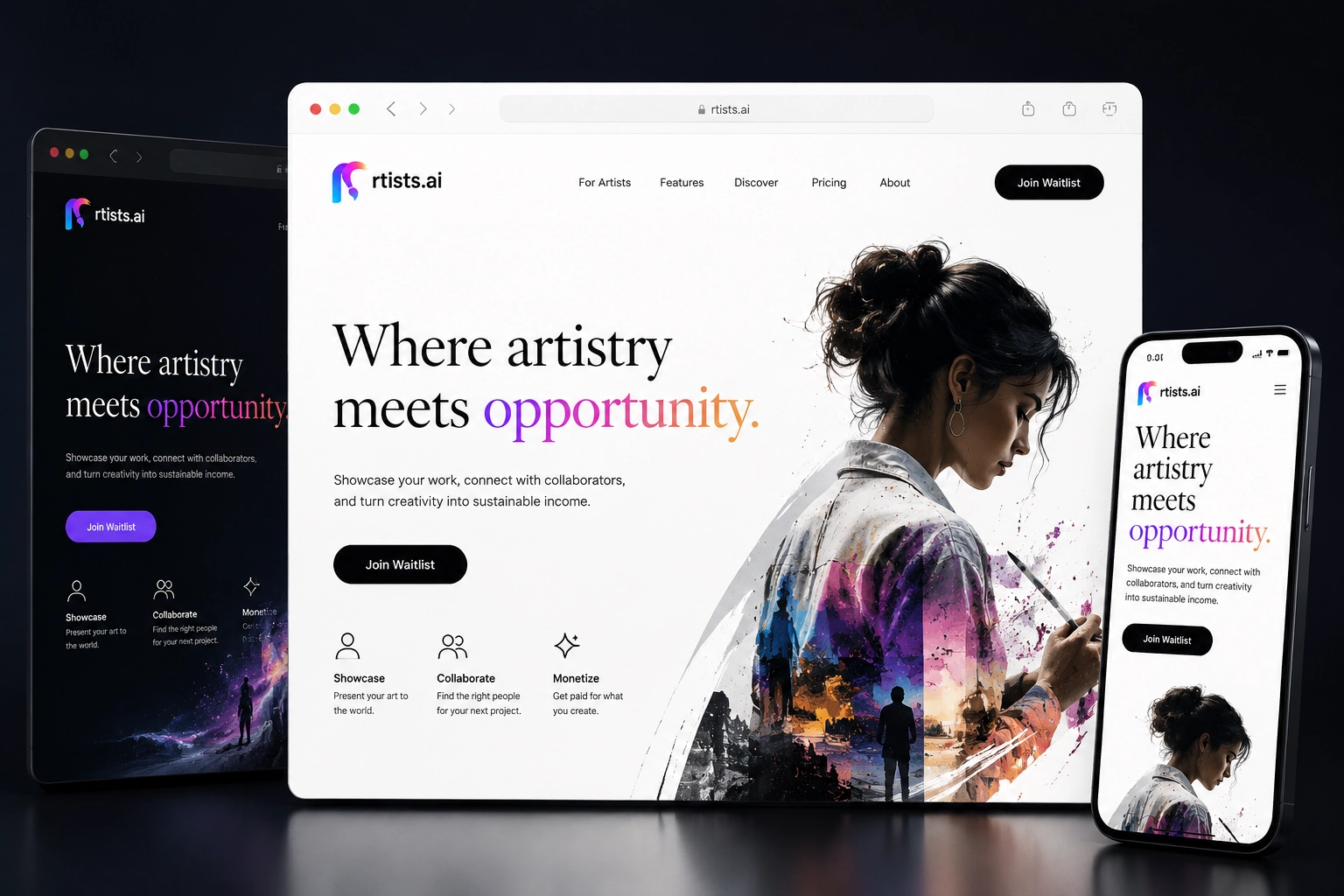 rtists.ai website concept preview