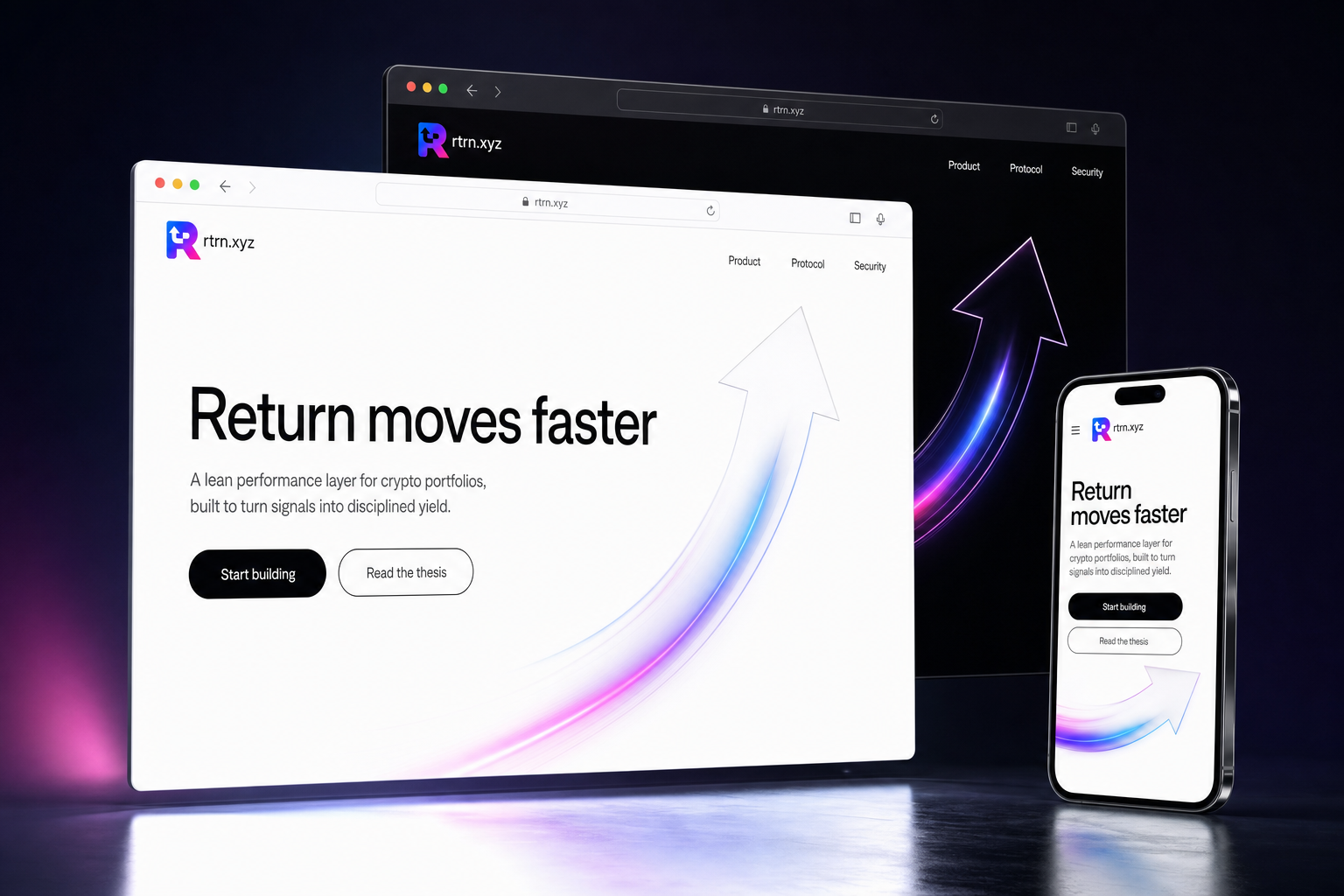 rtrn.xyz website concept preview
