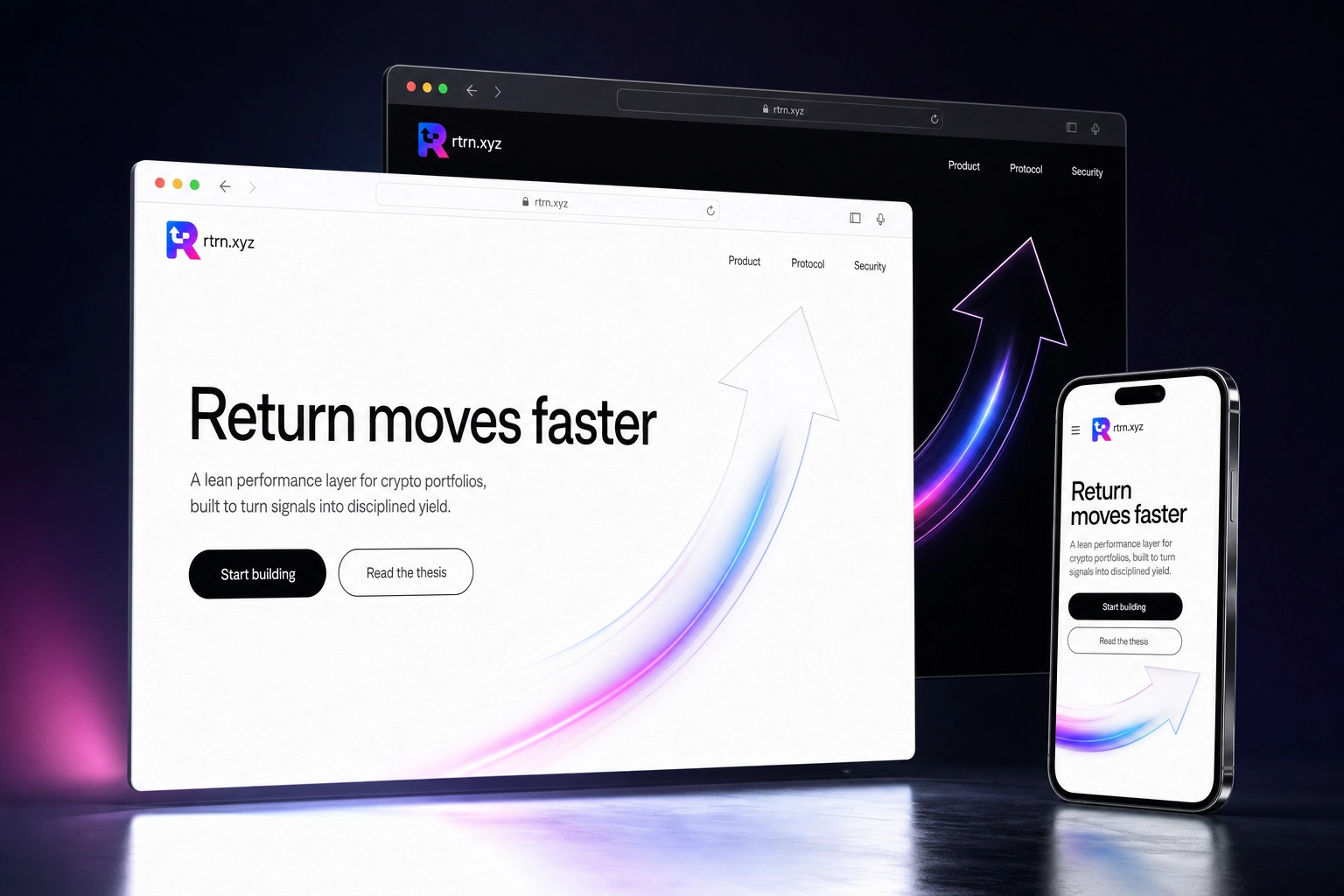 rtrn.xyz website concept preview