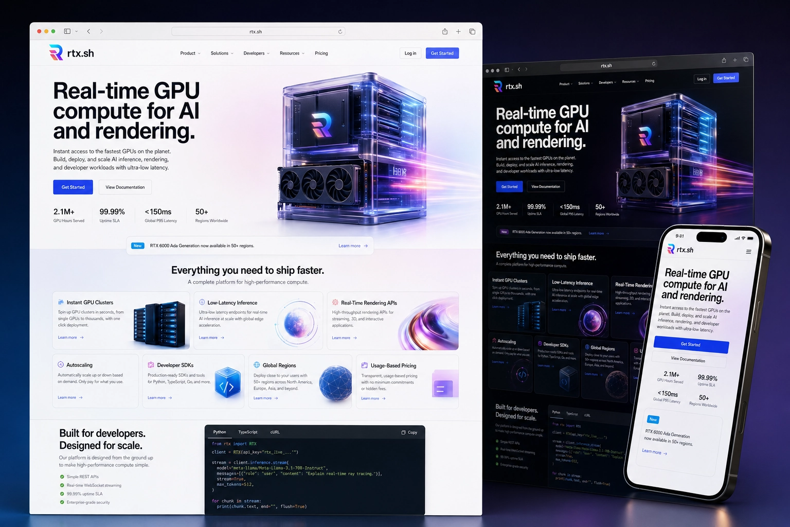 rtx.sh website concept preview