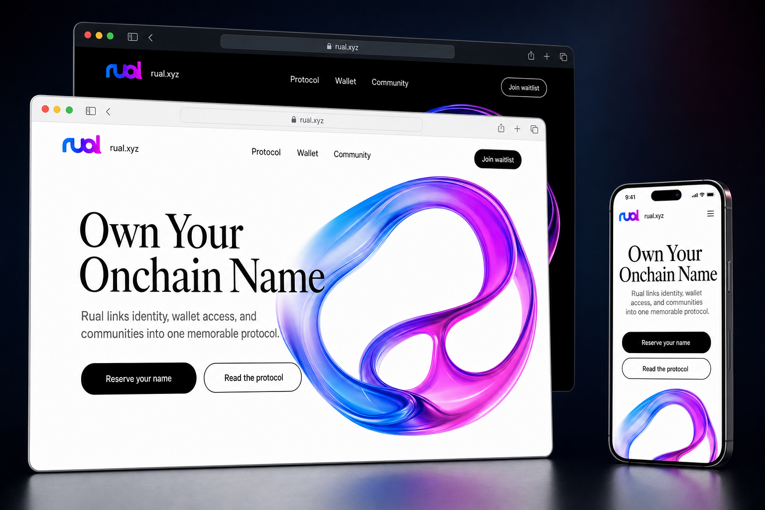 rual.xyz website concept preview enlarged