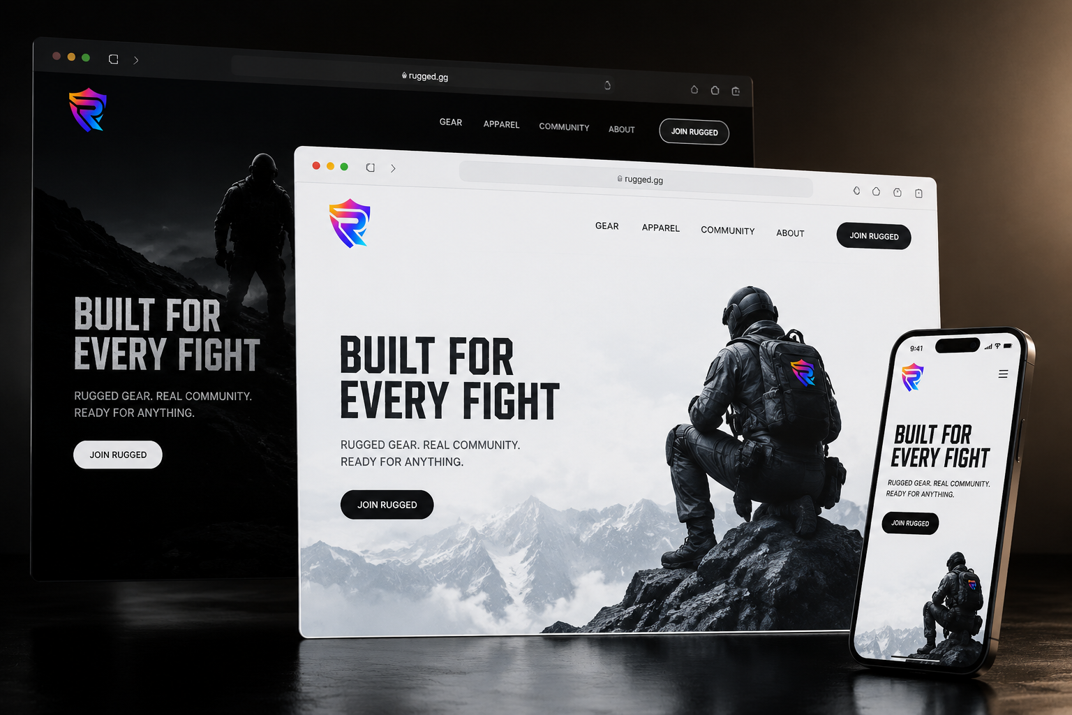 rugged.gg website concept preview