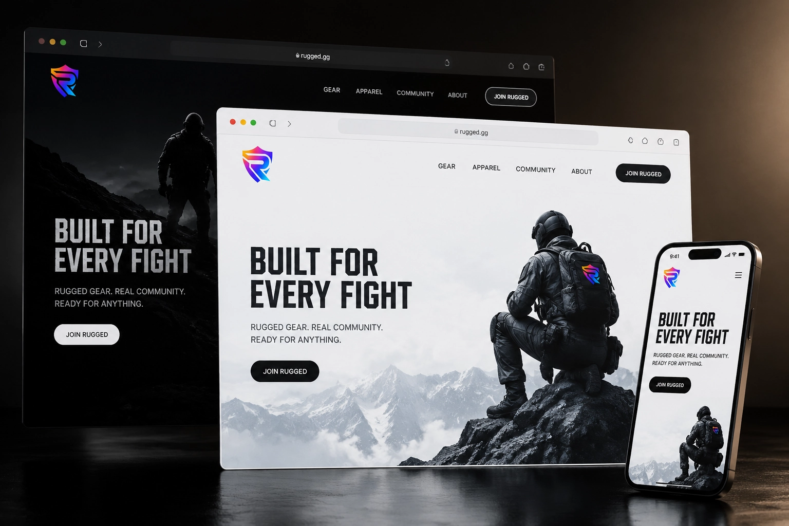 rugged.gg website concept preview