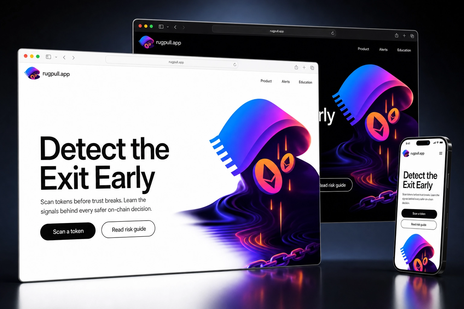 rugpull.app website concept preview