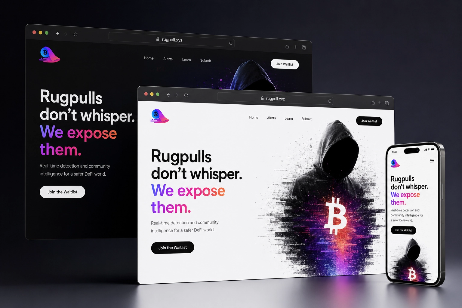 rugpull.xyz website concept preview