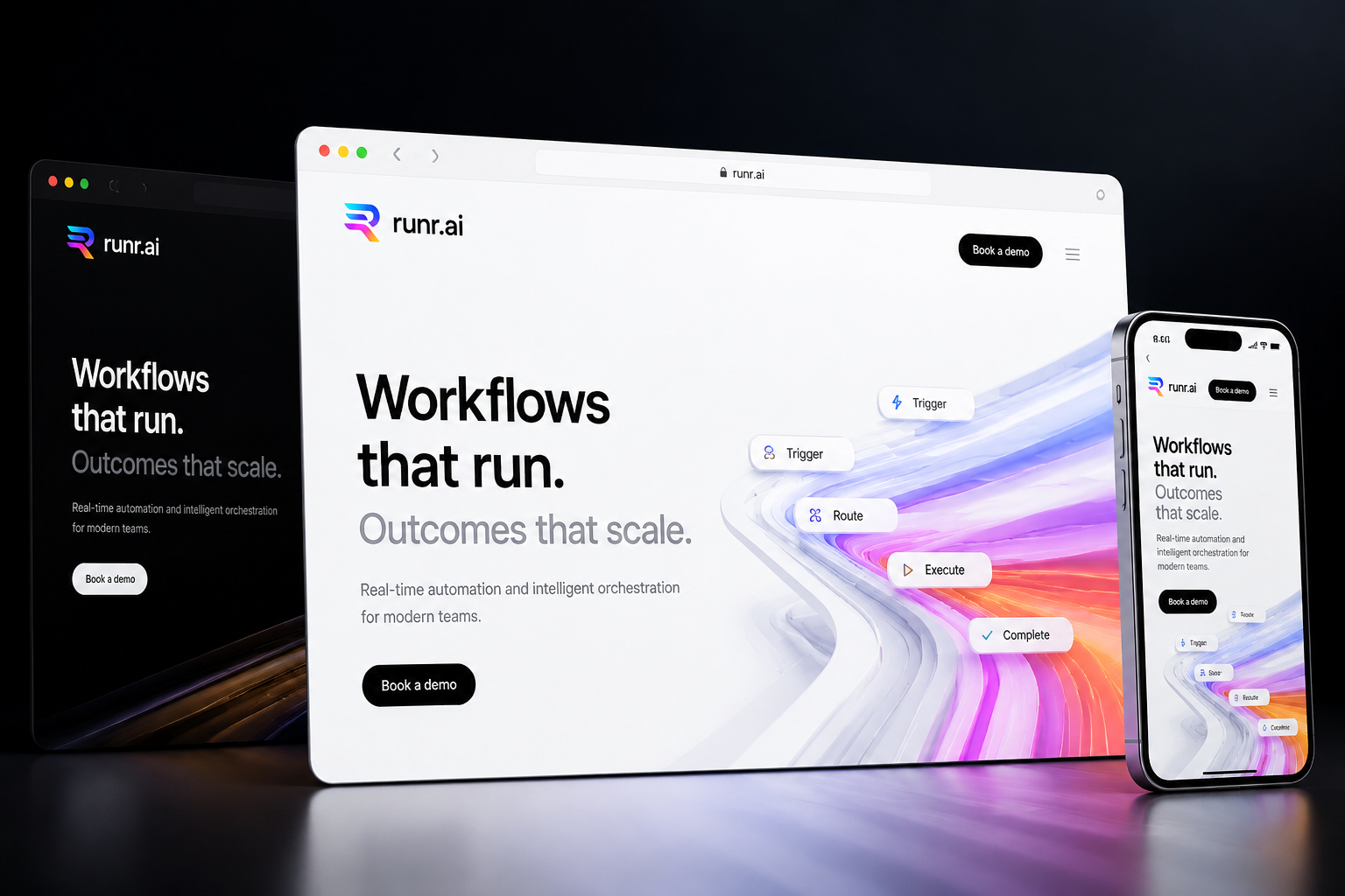 runr.ai website concept preview