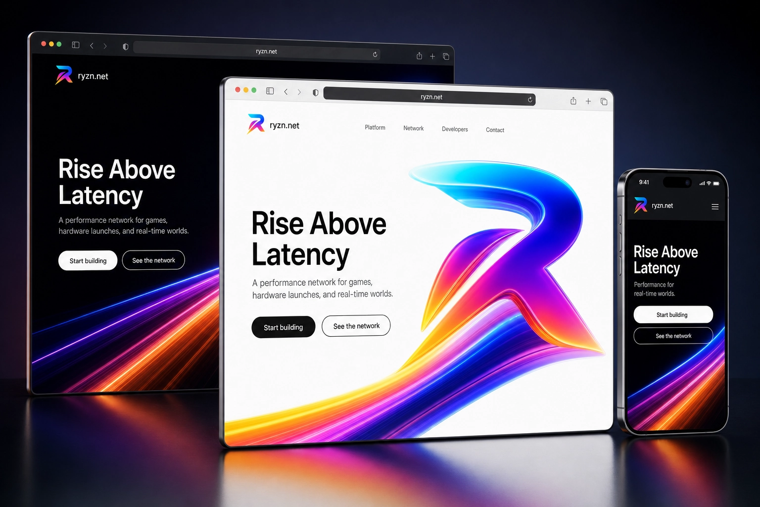 ryzn.net website concept preview