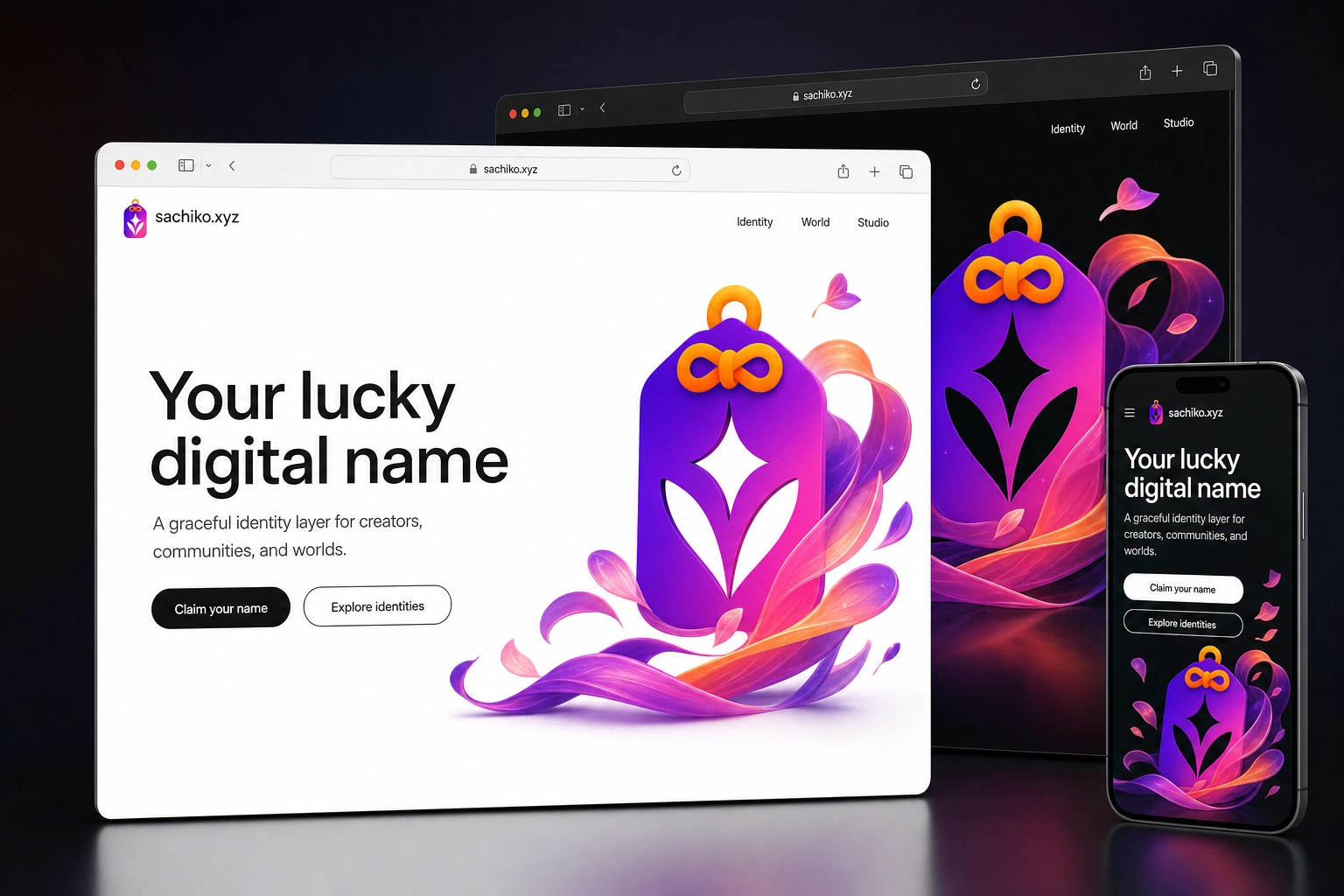 sachiko.xyz website concept preview