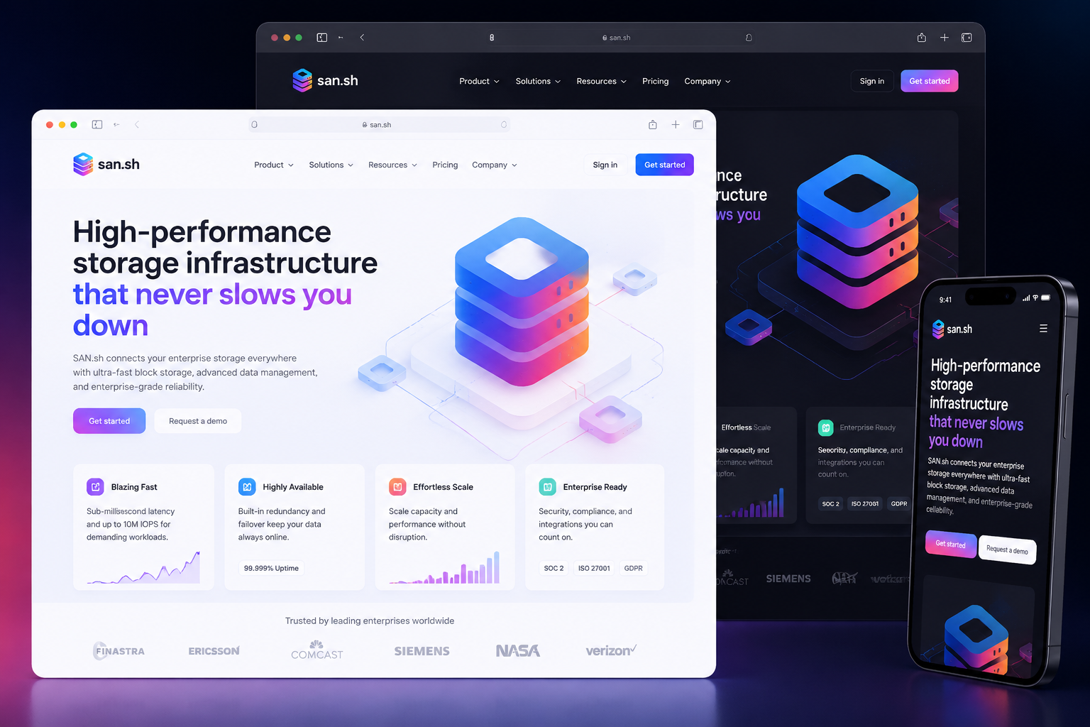 san.sh website concept preview