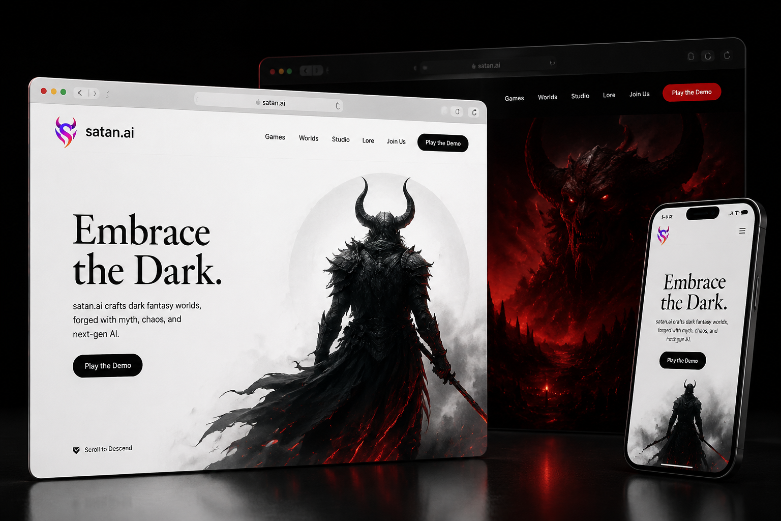 satan.ai website concept preview
