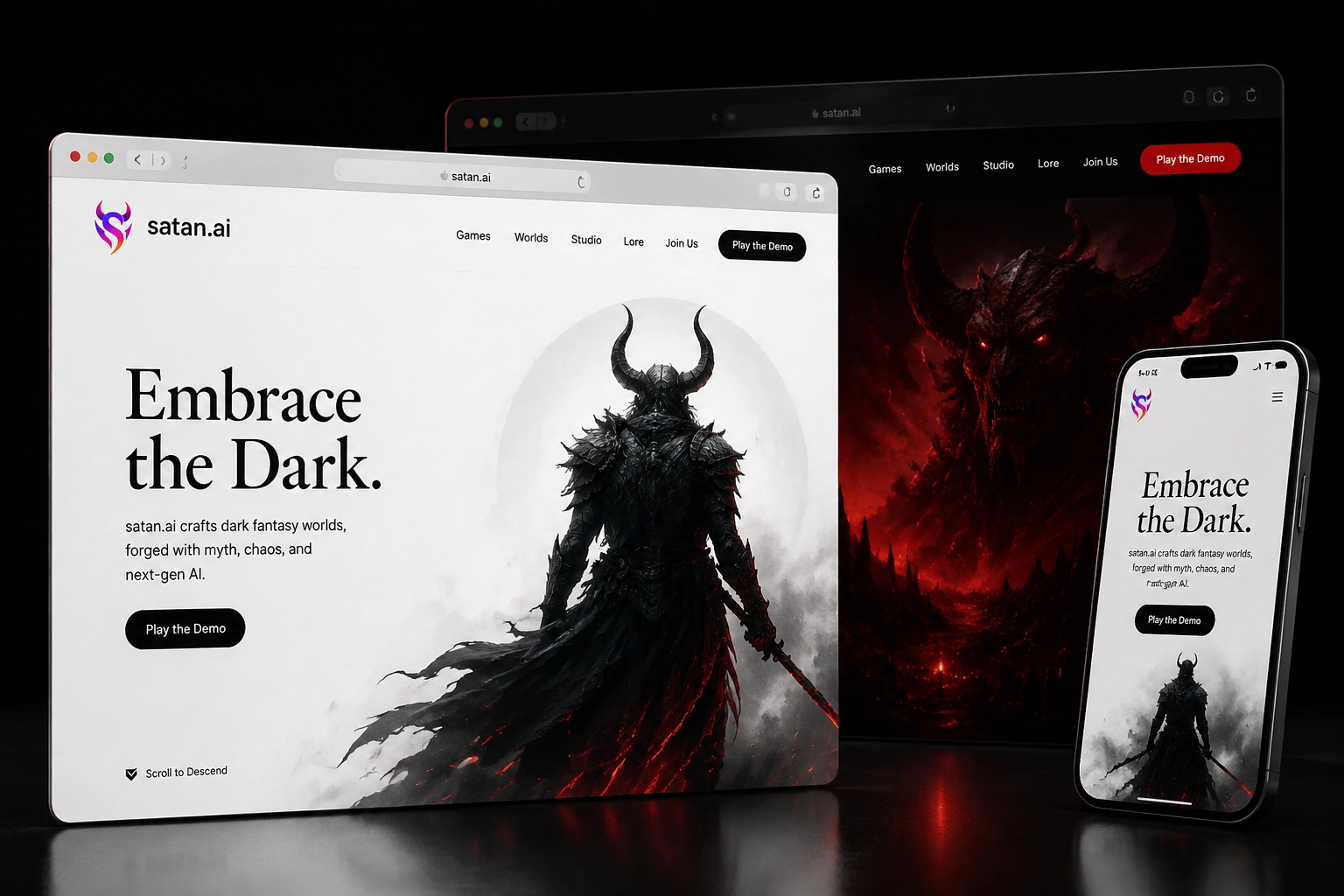 satan.ai website concept preview