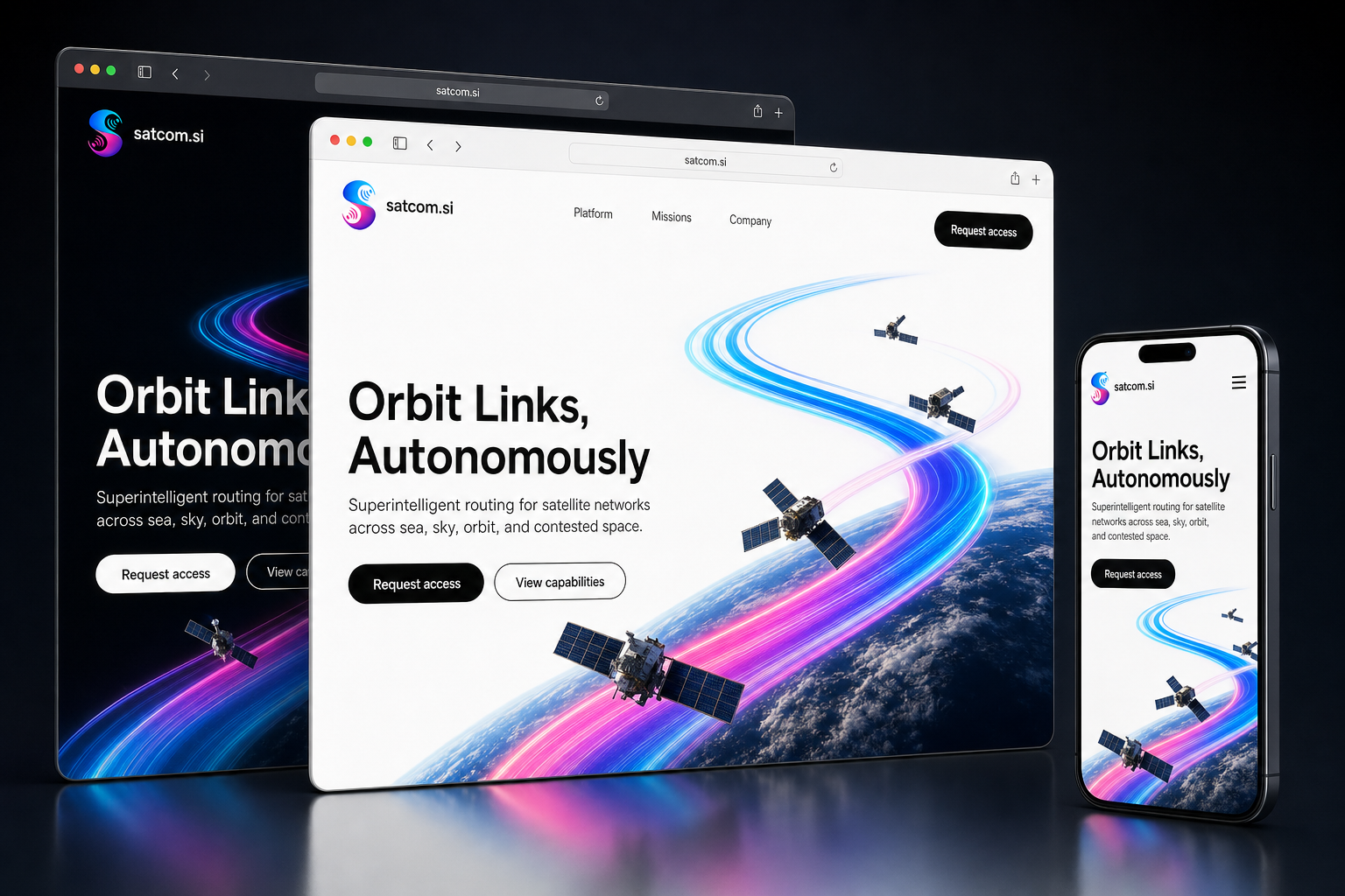satcom.si website concept preview enlarged