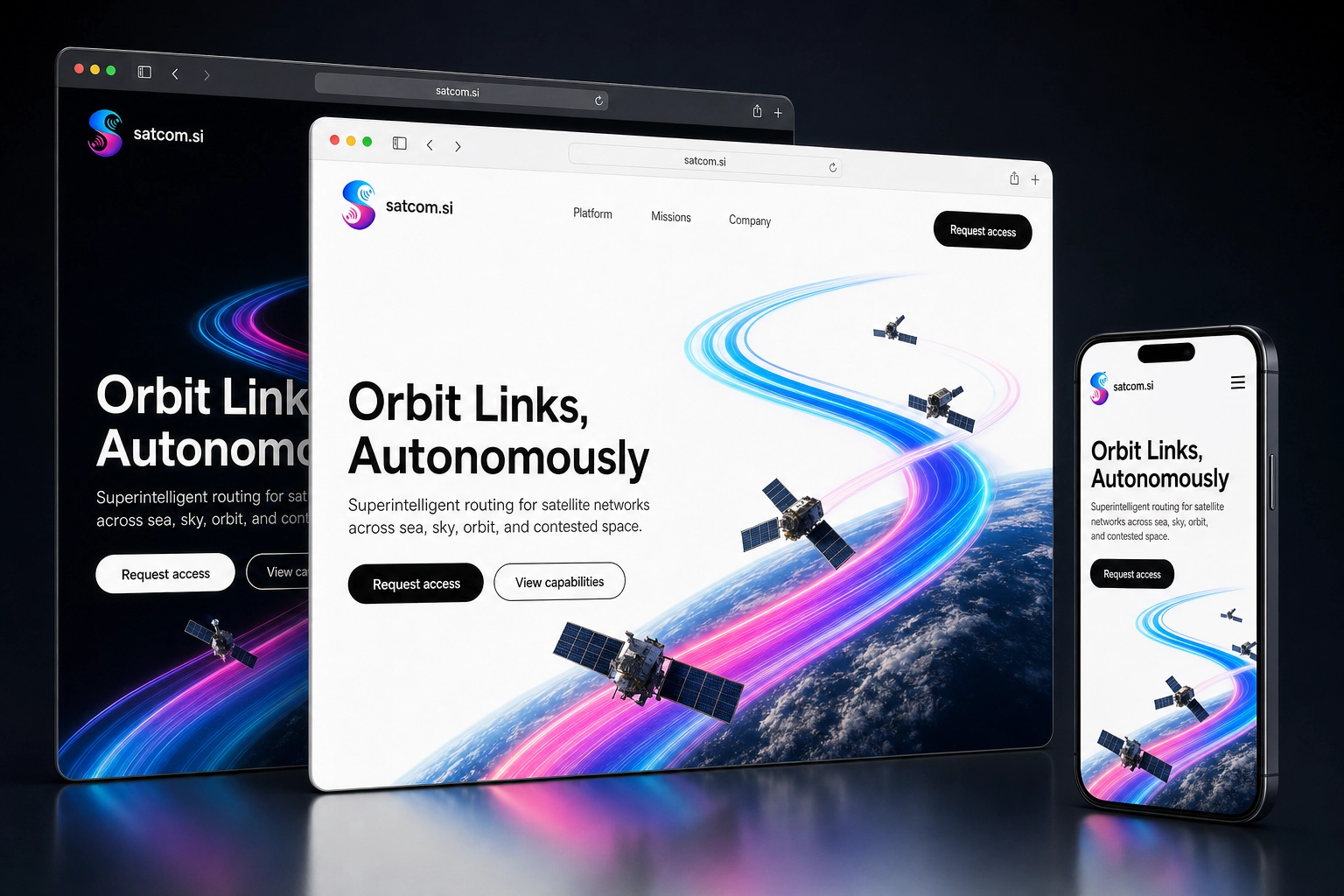 satcom.si website concept preview
