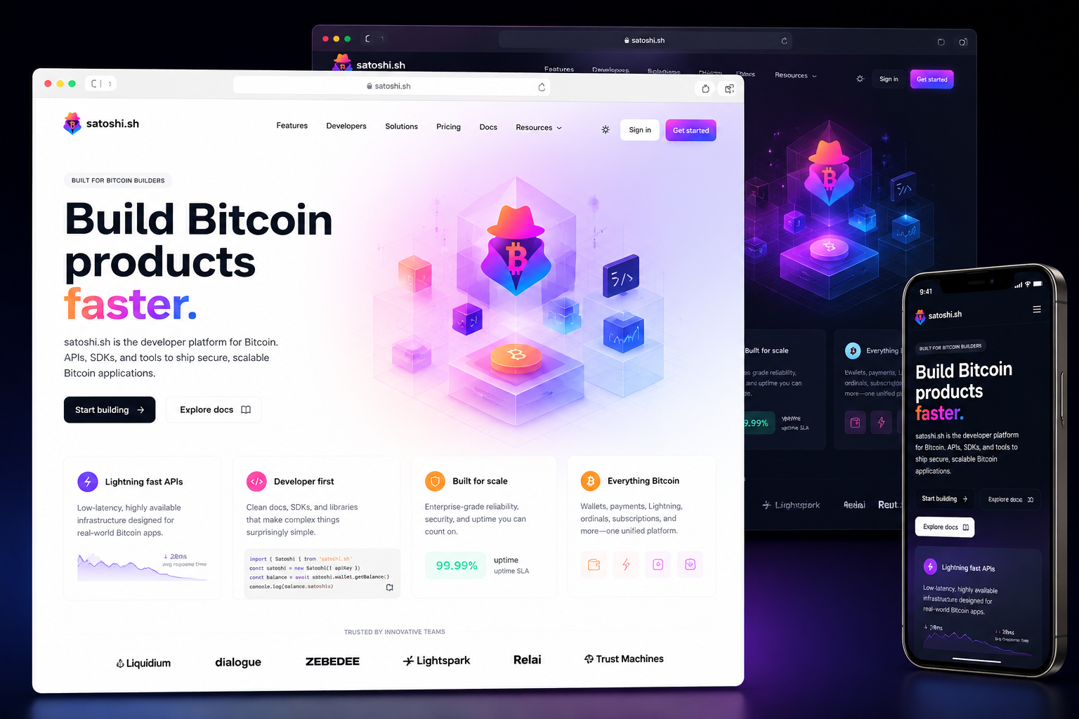 satoshi.sh website concept preview