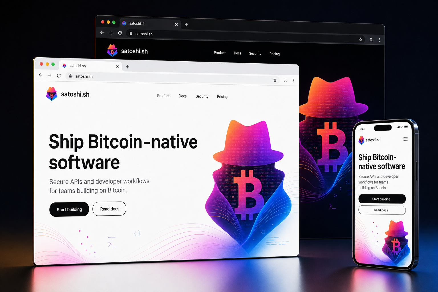 satoshi.sh website concept preview enlarged