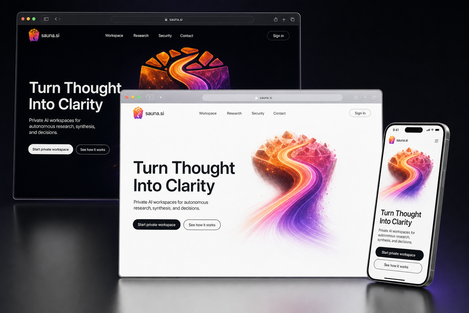 sauna.si website concept preview enlarged