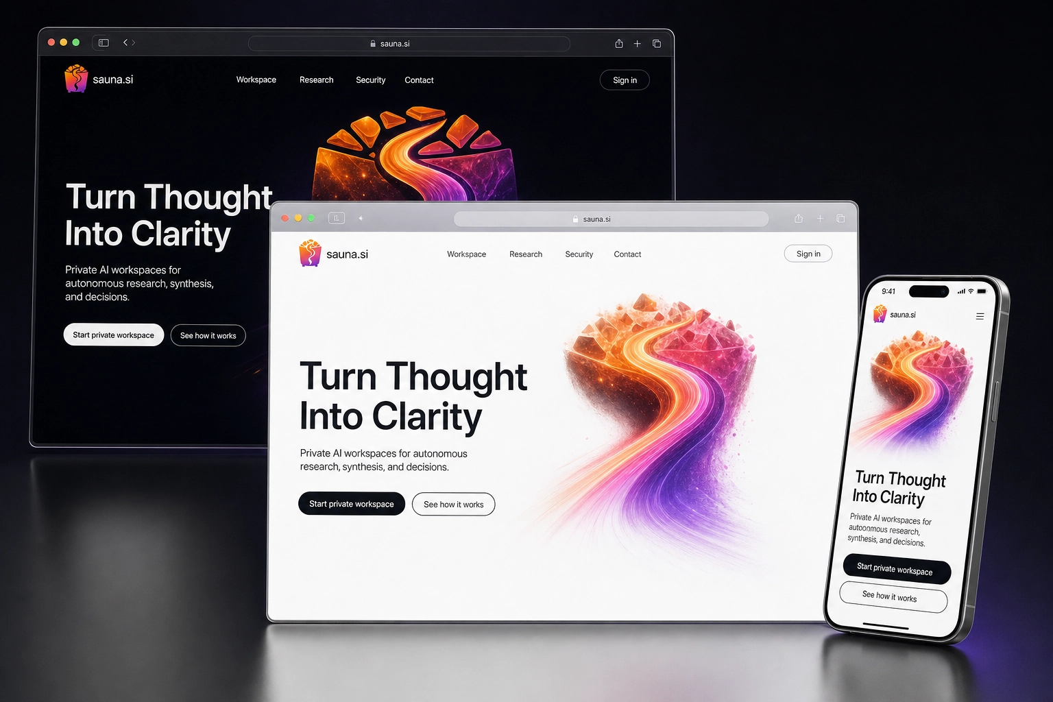 sauna.si website concept preview