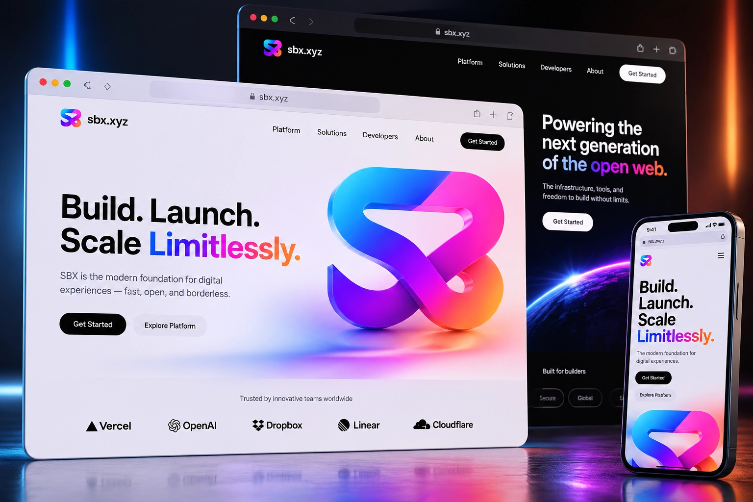 sbx.xyz website concept preview