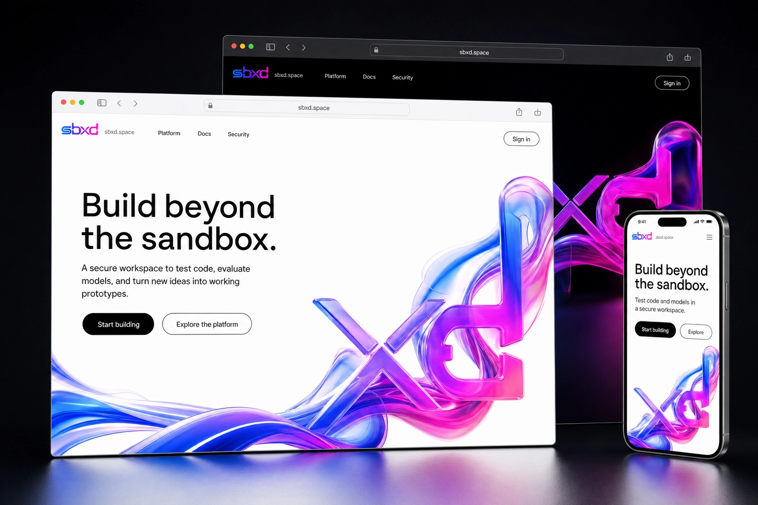 sbxd.space website concept preview