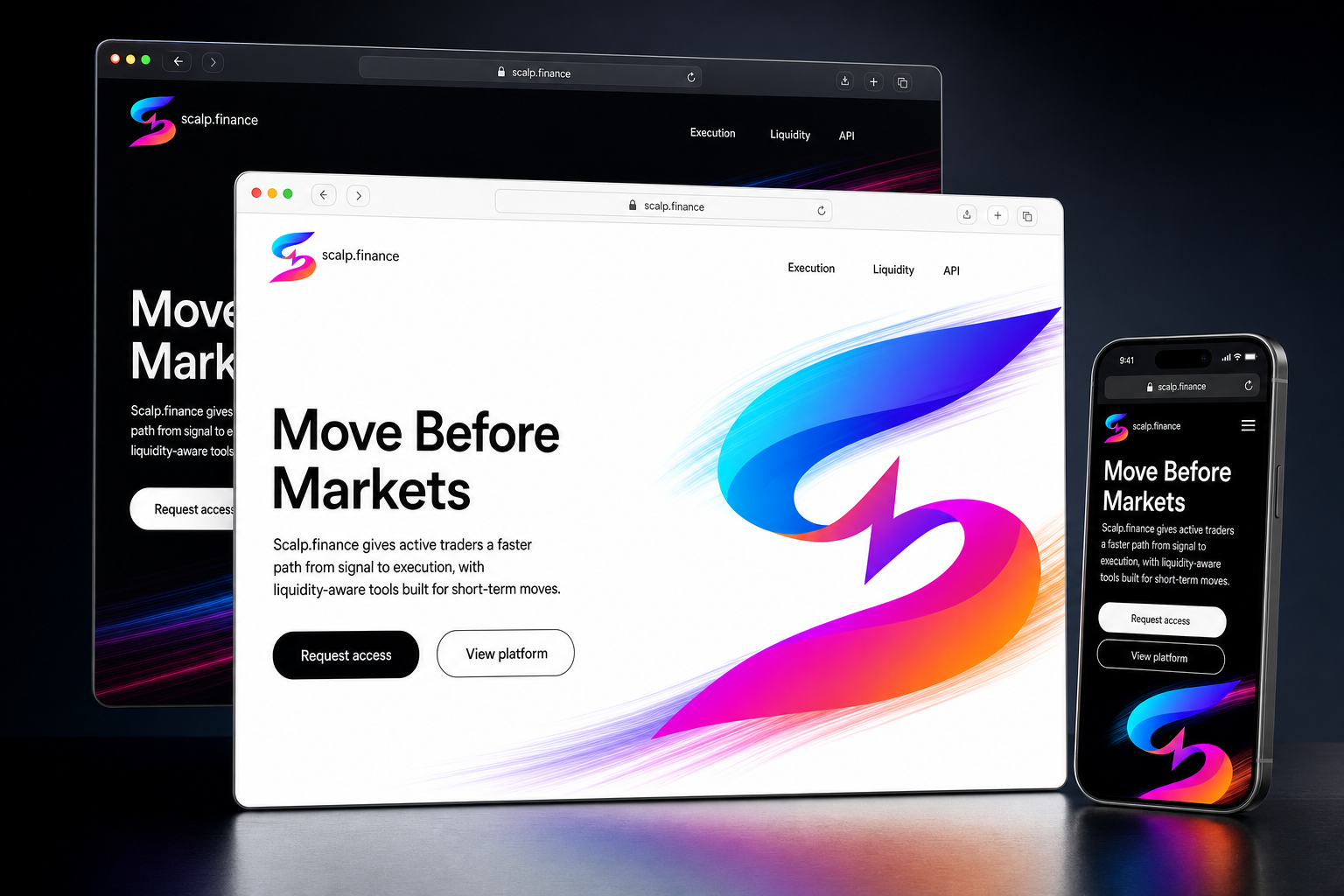 scalp.finance website concept preview