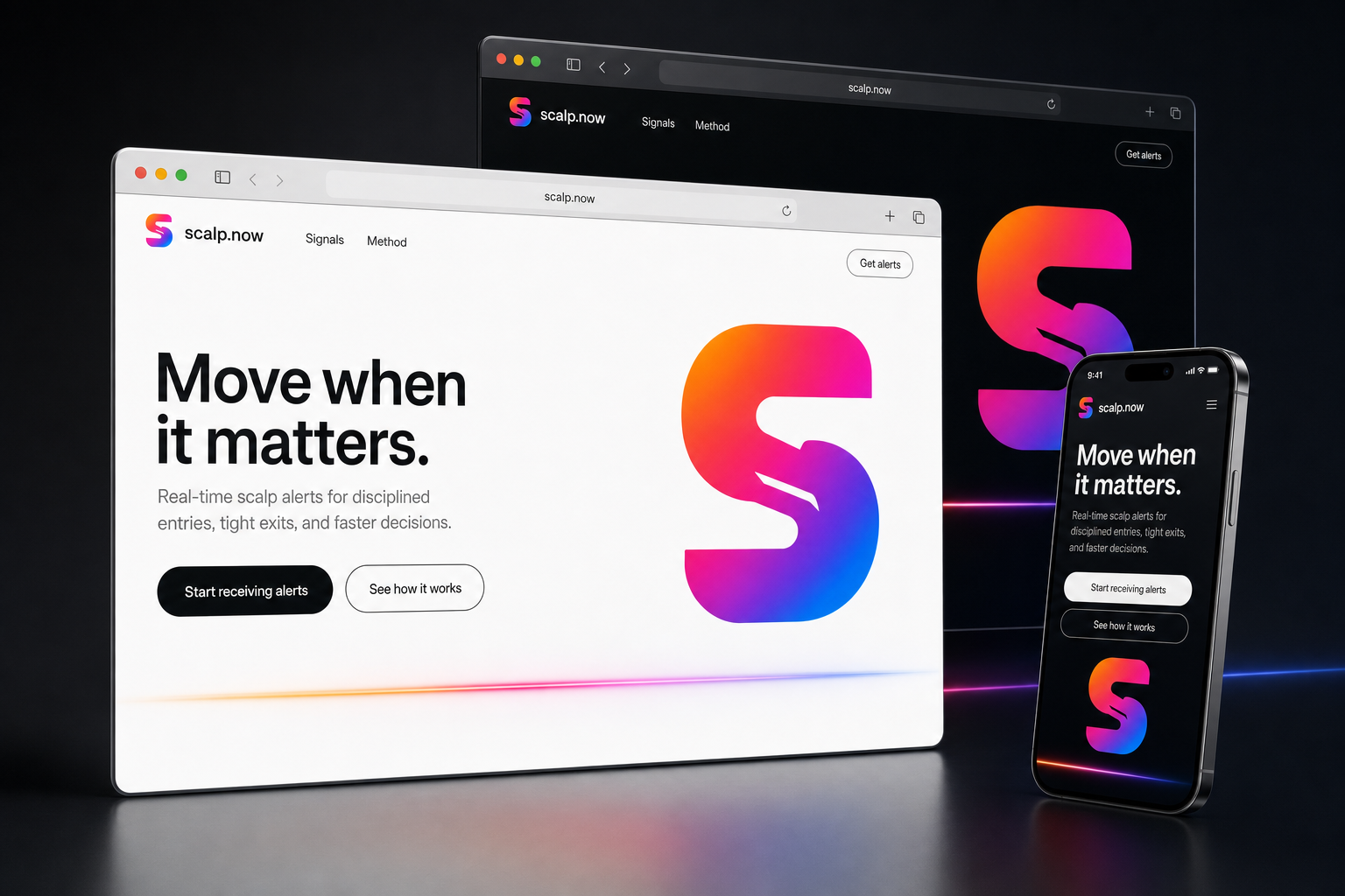 scalp.now website concept preview enlarged