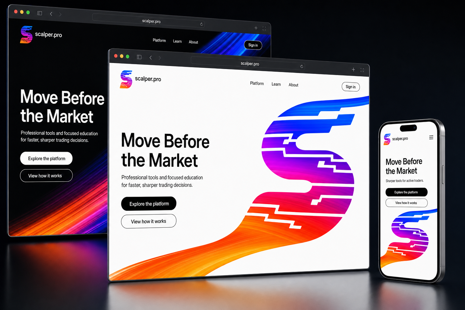 scalper.pro website concept preview enlarged