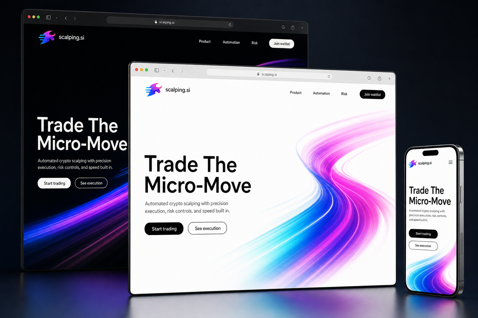 scalping.si website concept preview