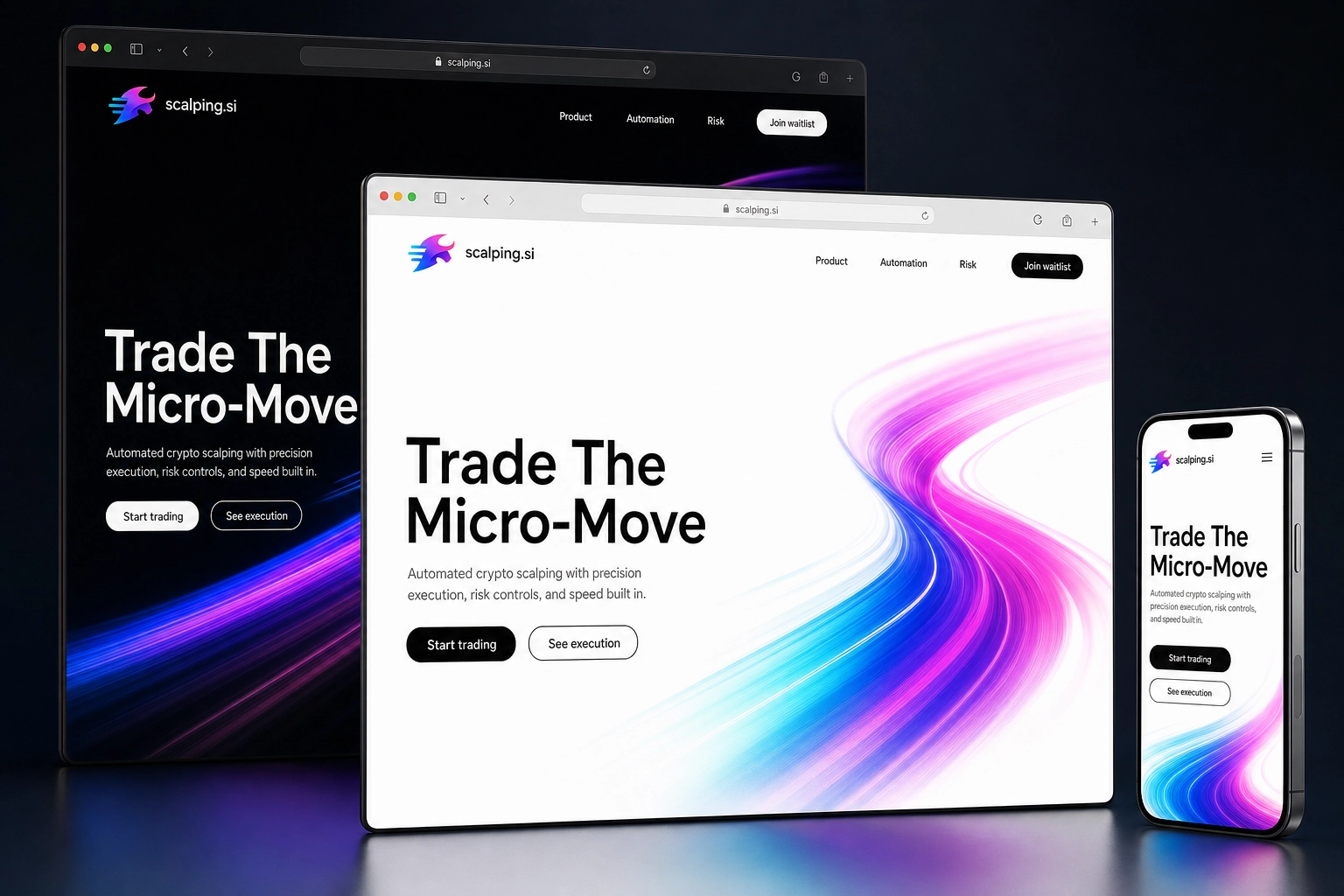 scalping.si website concept preview