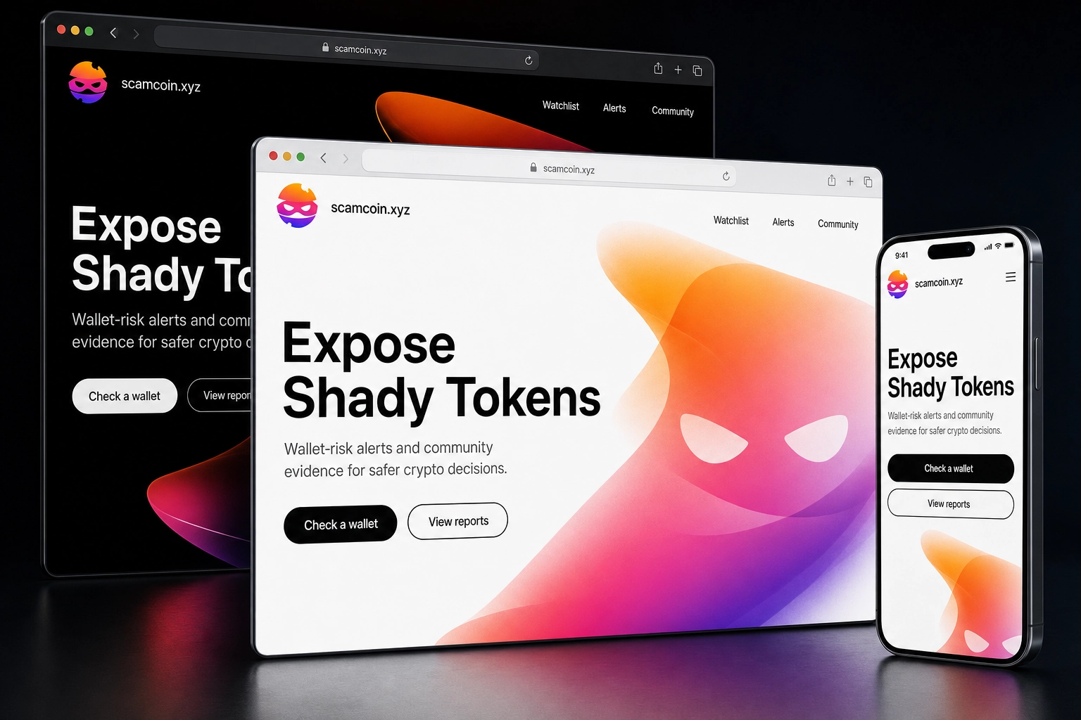 scamcoin.xyz website concept preview