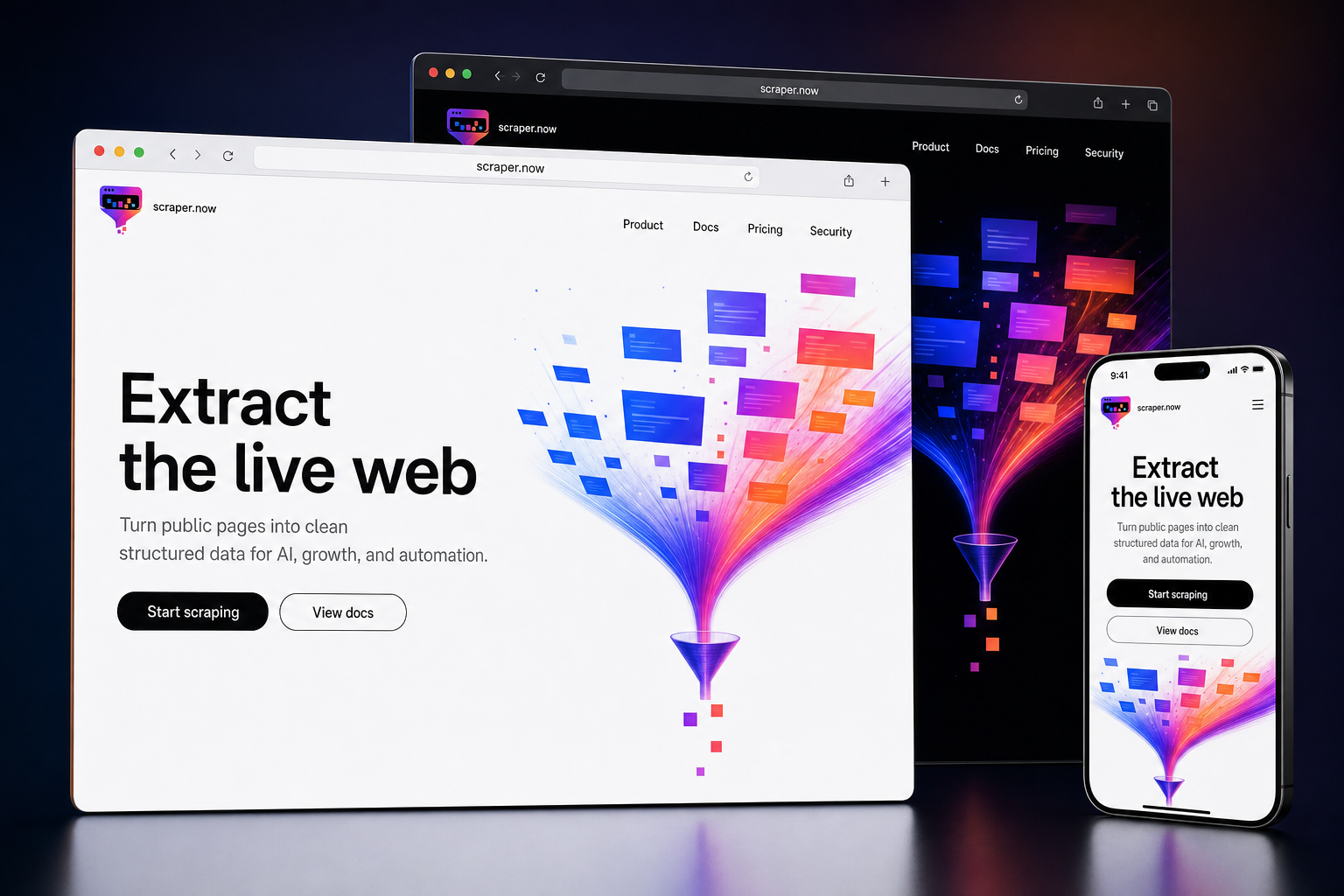 scraper.now website concept preview enlarged