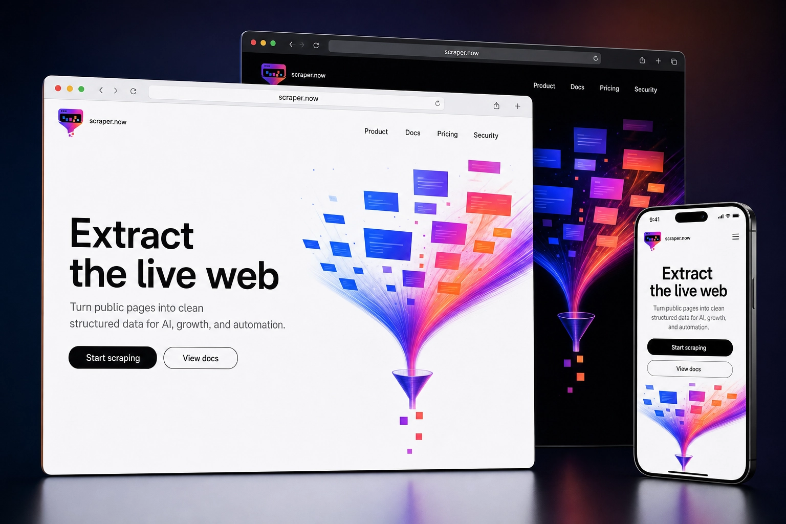 scraper.now website concept preview