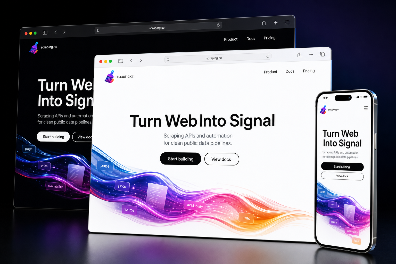 scraping.cc website concept preview