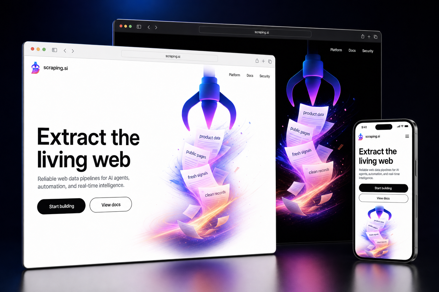 scraping.si website concept preview
