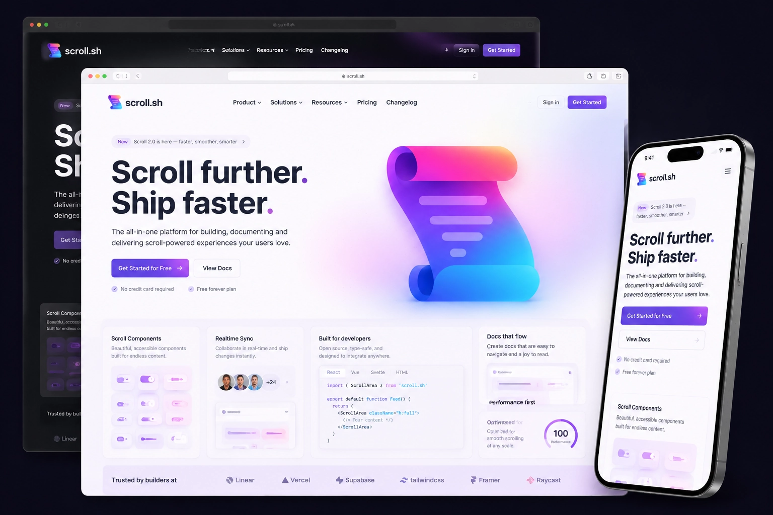 scroll.sh website concept preview