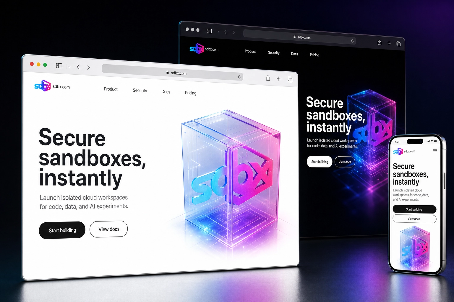 sdbx.com website concept preview