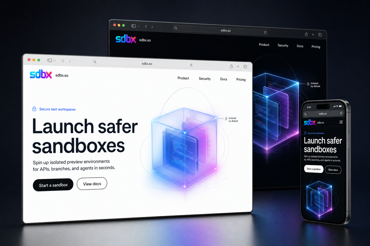 sdbx.so website concept preview enlarged