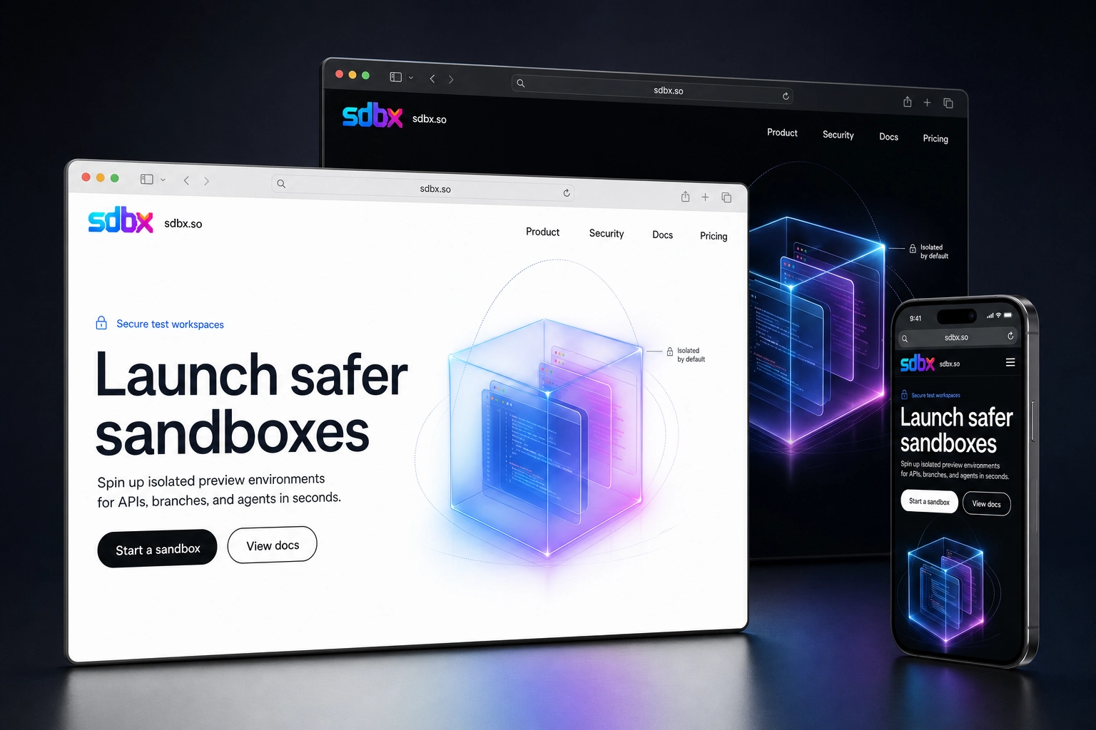 sdbx.so website concept preview