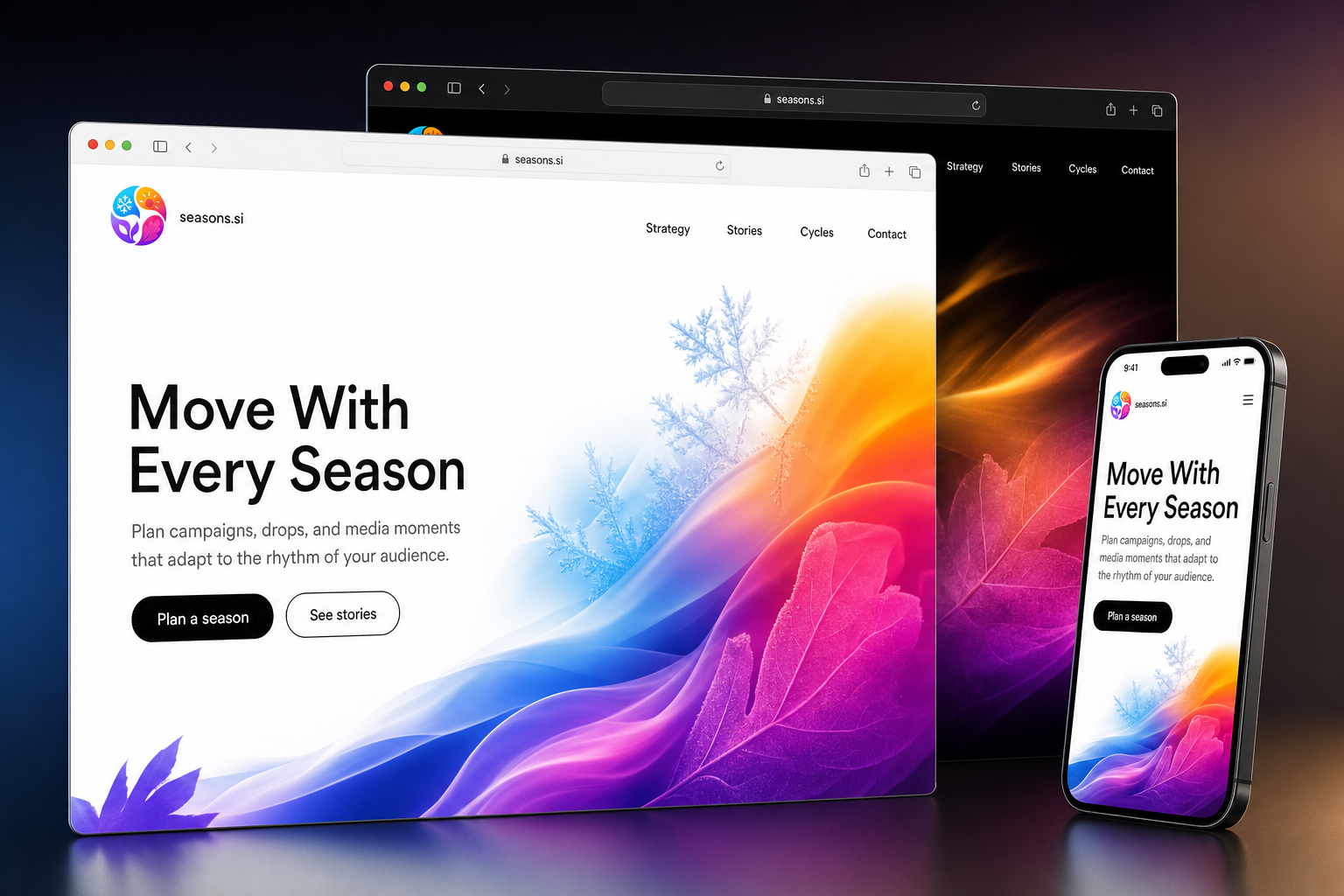 seasons.si website concept preview enlarged