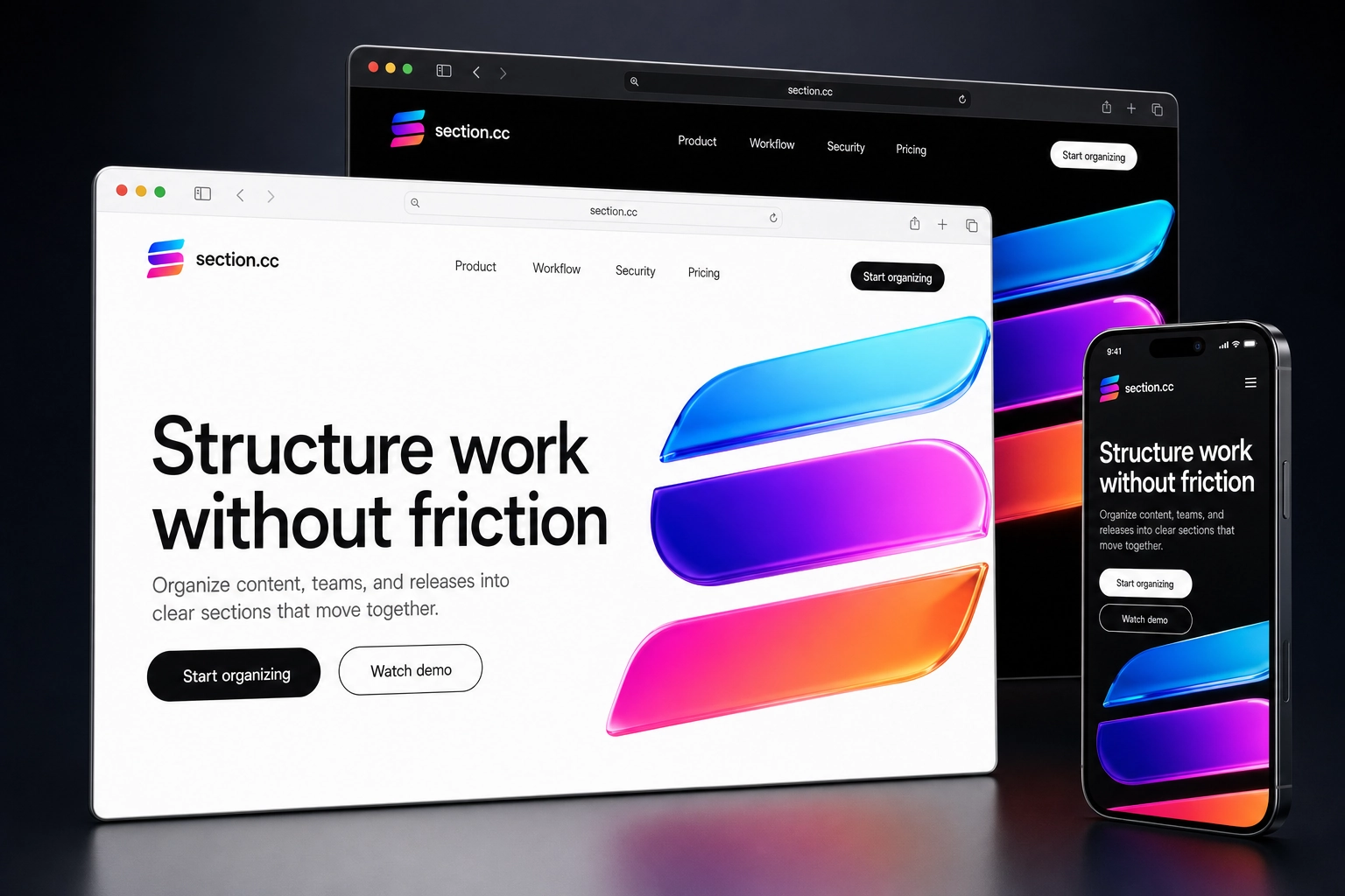 section.cc website concept preview