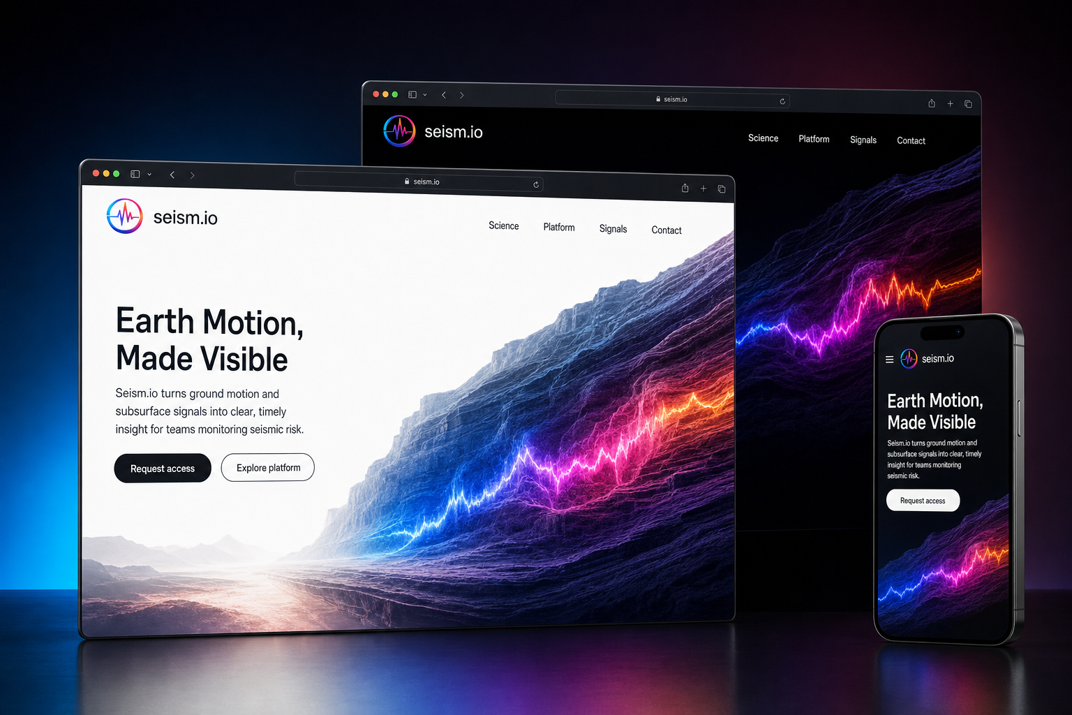seism.io website concept preview