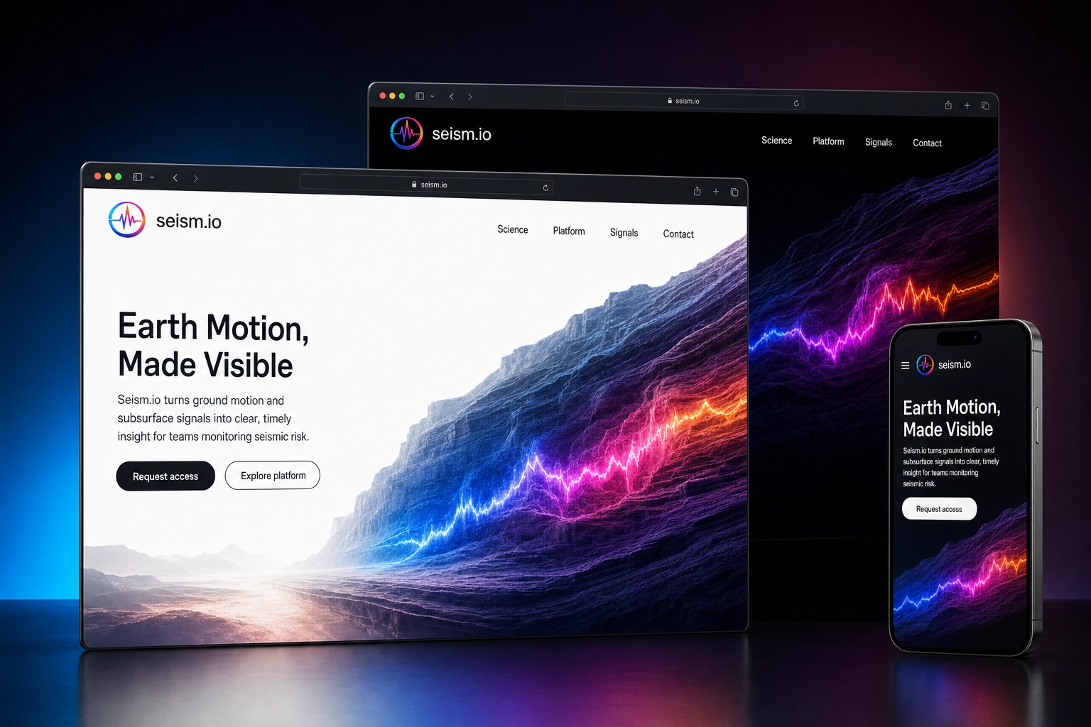 seism.io website concept preview